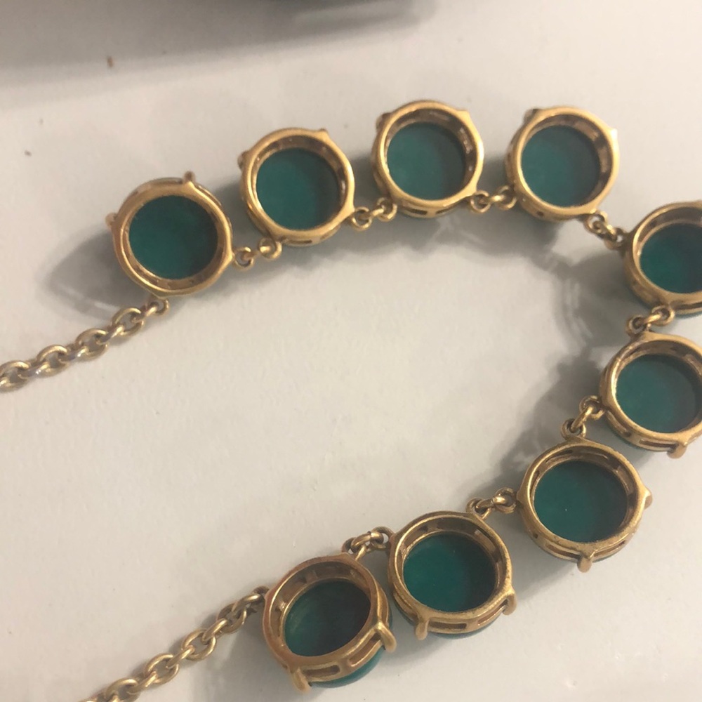J. Crew Green and Gold Statement Necklace - Picture 6 of 7